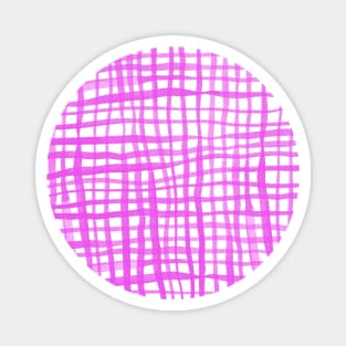 Watercolor doodle gingham - pink Magnet